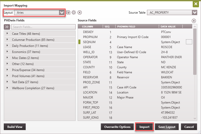 ARIES_Import_Mapping