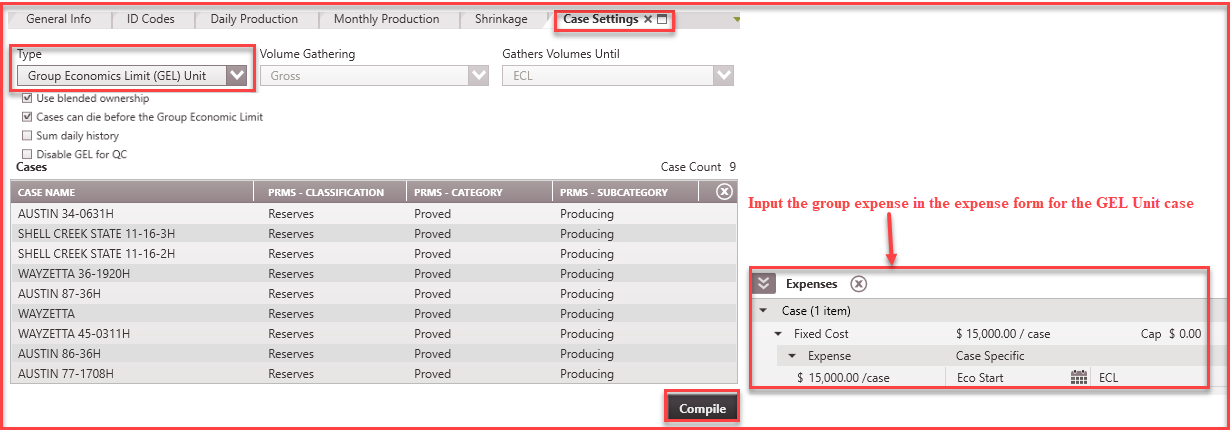 Special Case Type - GEL Unit setup