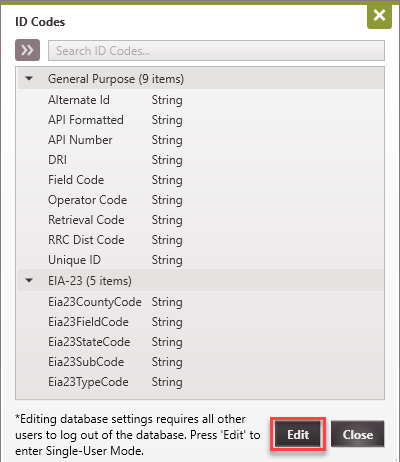 Case List Edit ID Codes
