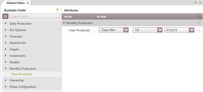 Case list monthly production global edit