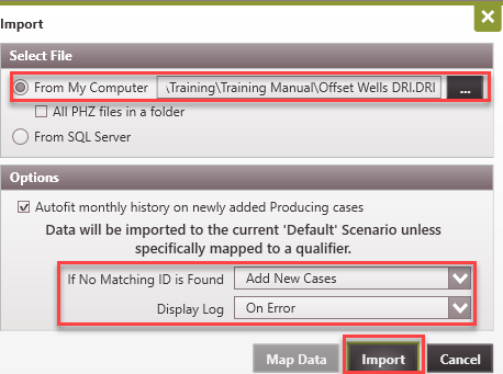 Import data browse for file