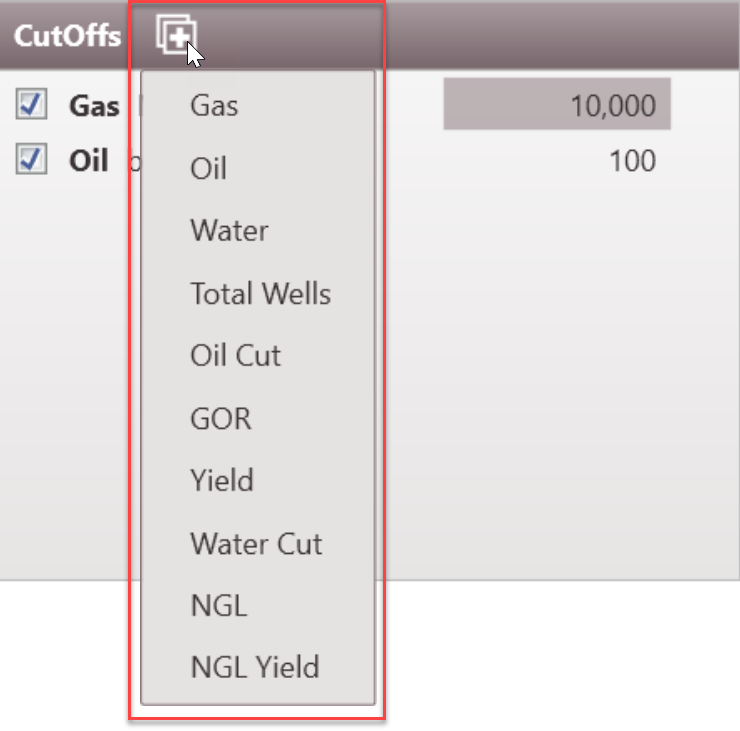 Editing Case - Eco options Cutoff Menu