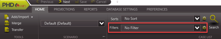 Case List - Filter Home