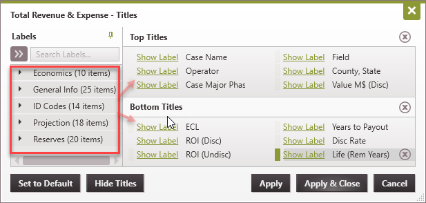 Graph - Edit graph titles