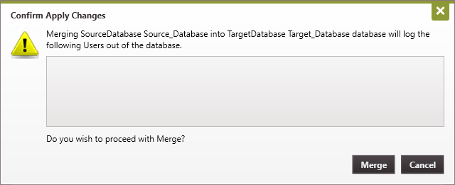 Merge BD - Confirm Apply Changes
