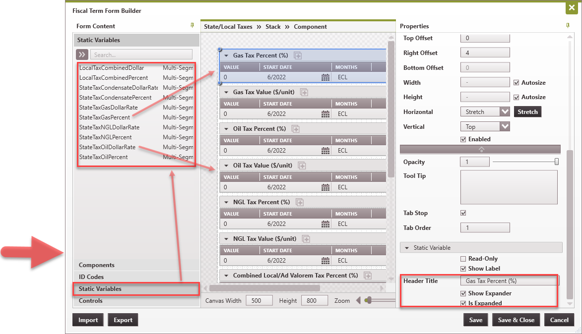 Fiscal Model - Adjust Static Variable 2