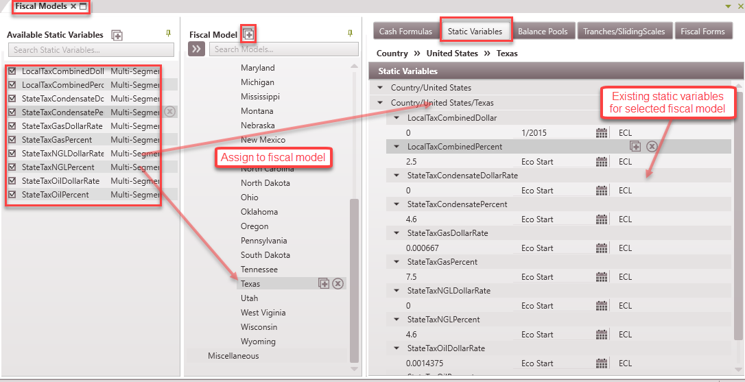 Fiscal Models - Static Variables