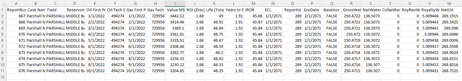 Report - Case List CSV one-liner example