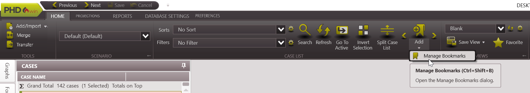 Case List - Manage Bookmark