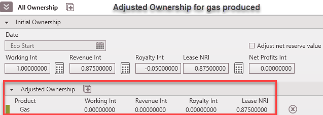 Ownership Adjusted for Gas Company B
