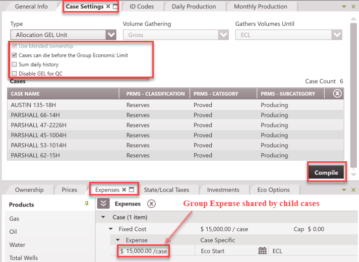 Special Case Type - Allocation GEL Unit Example