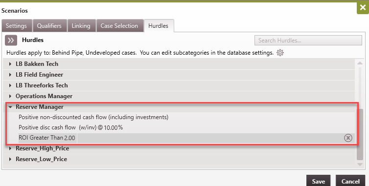 Hurdles and Ecl scenario setup