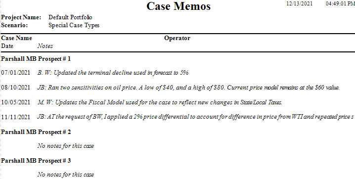 Report - Memo example