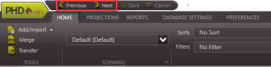 Case List - Previous and Next