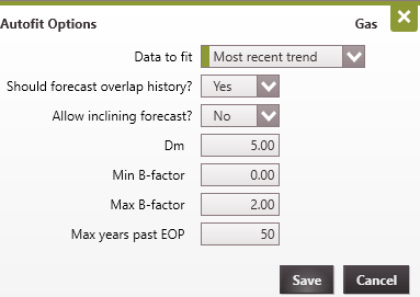 Graph - Arps Autofit options