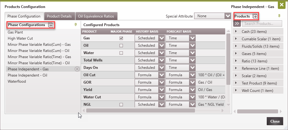 Database setting - phase configuration