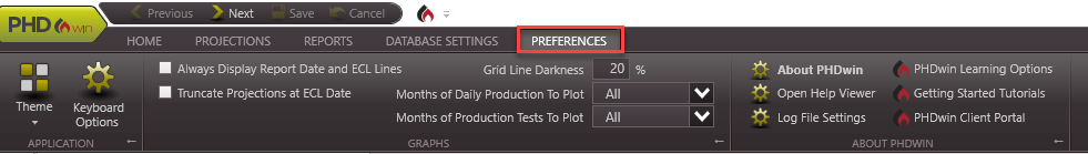 Preferences Ribbon
