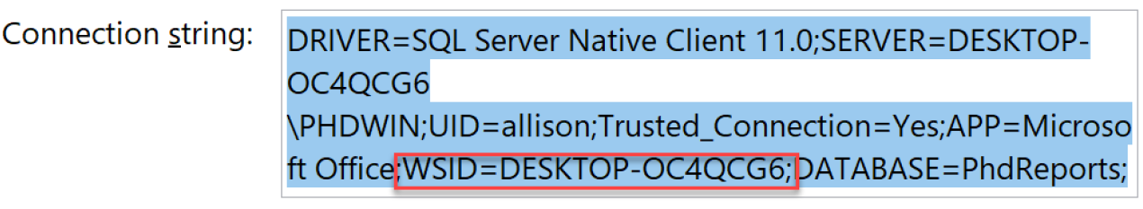 V3C - Copy Correct Connection string
