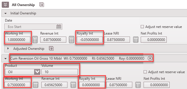 Ownership & Cum_oil Reversion Company B