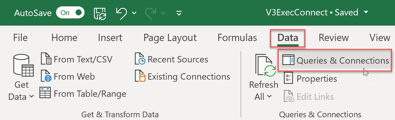 V3C - Set up Excel Connection