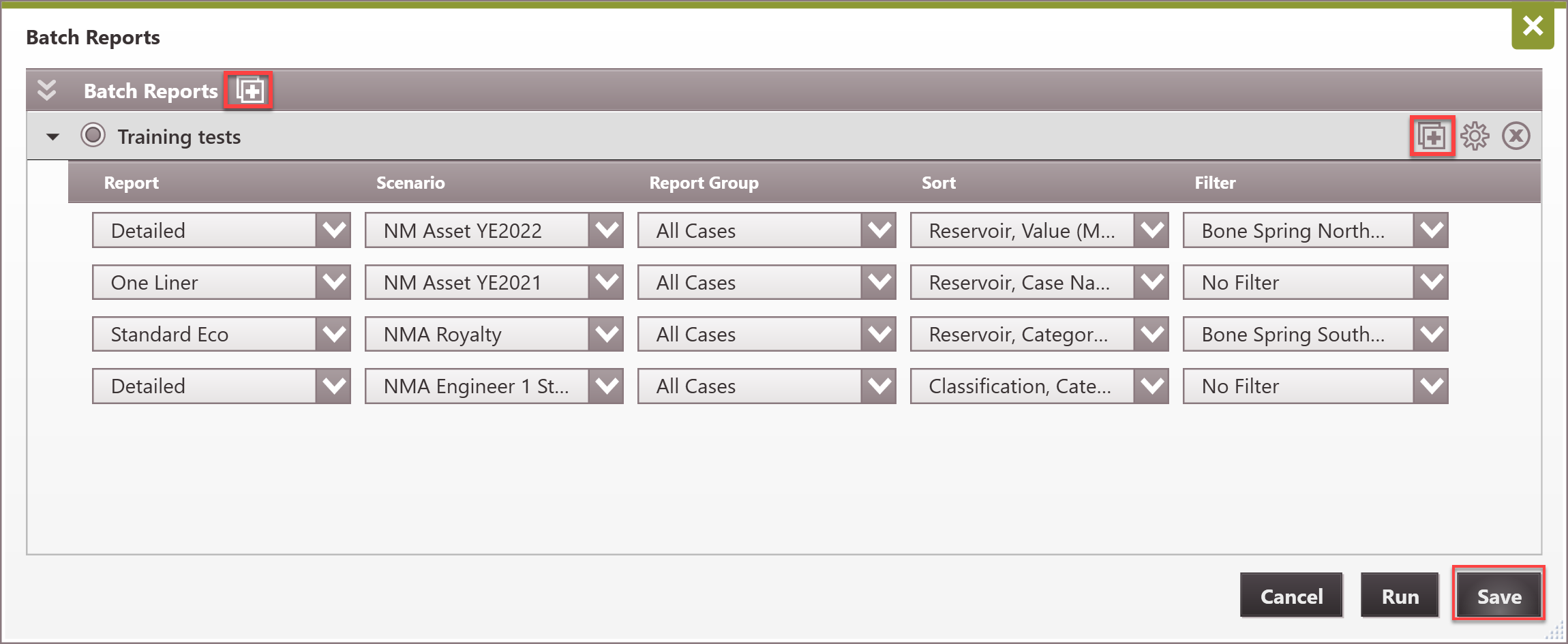 Report - Batch Report - creating a batch