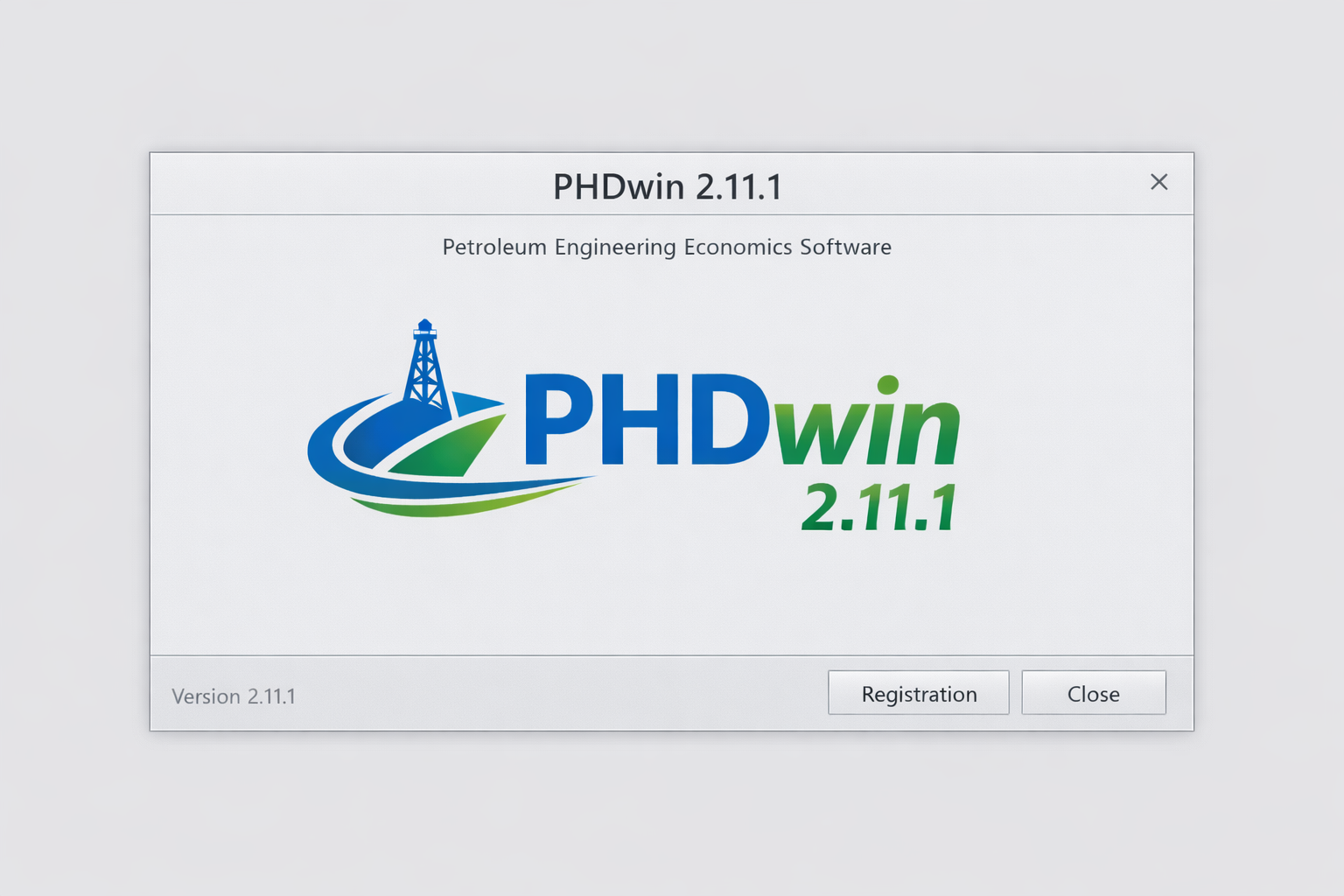 PHDwin 2.11.1 Splash Screen where users can register license for software use
